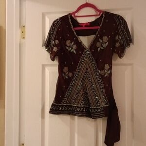 Beautiful Beaded and Sequined Top L
